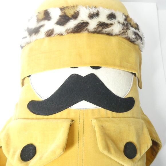 Brentwood Originals Pillow Gang Plush Character Vtg 1960s Retro Mustache Yellow - Picture 3 of 13